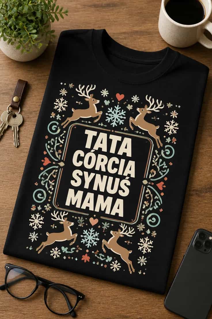 Koszulka dla rodziny – Tata Córcia Synuś Mama