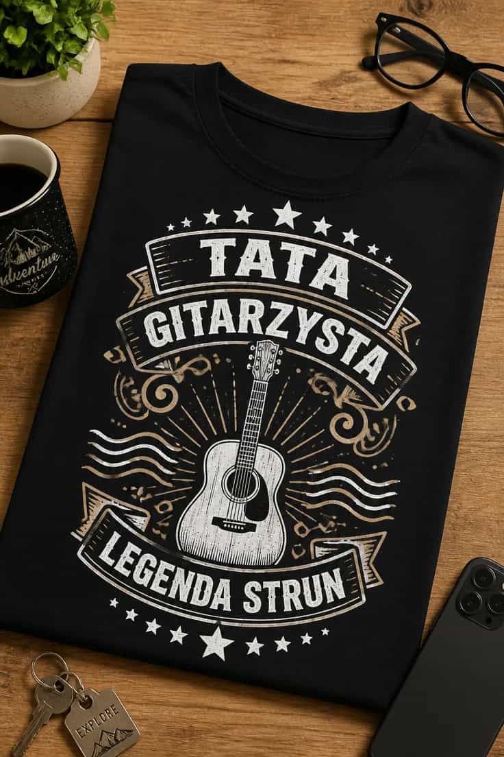 Koszulka dla taty gitarzysty – Tata Gitarzysta Legenda Strun