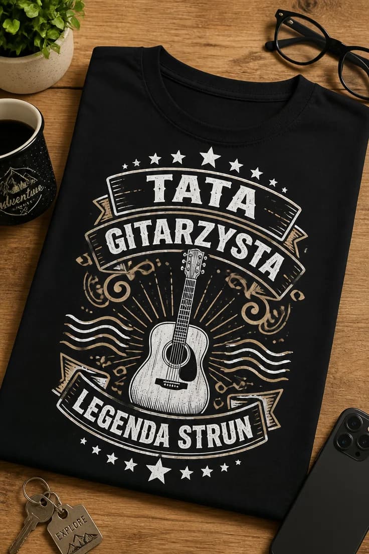 Koszulka dla taty gitarzysty – Tata Gitarzysta Legenda Strun