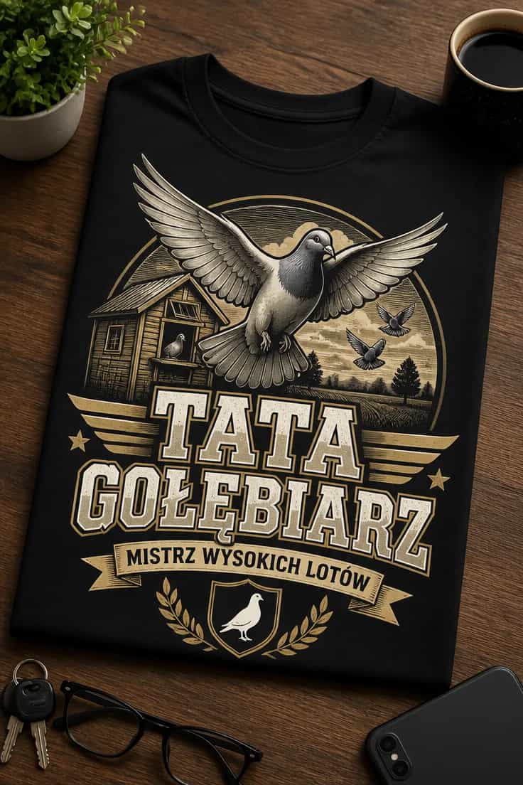 Koszulka tata gołębiarz mistrz wysokich lotów