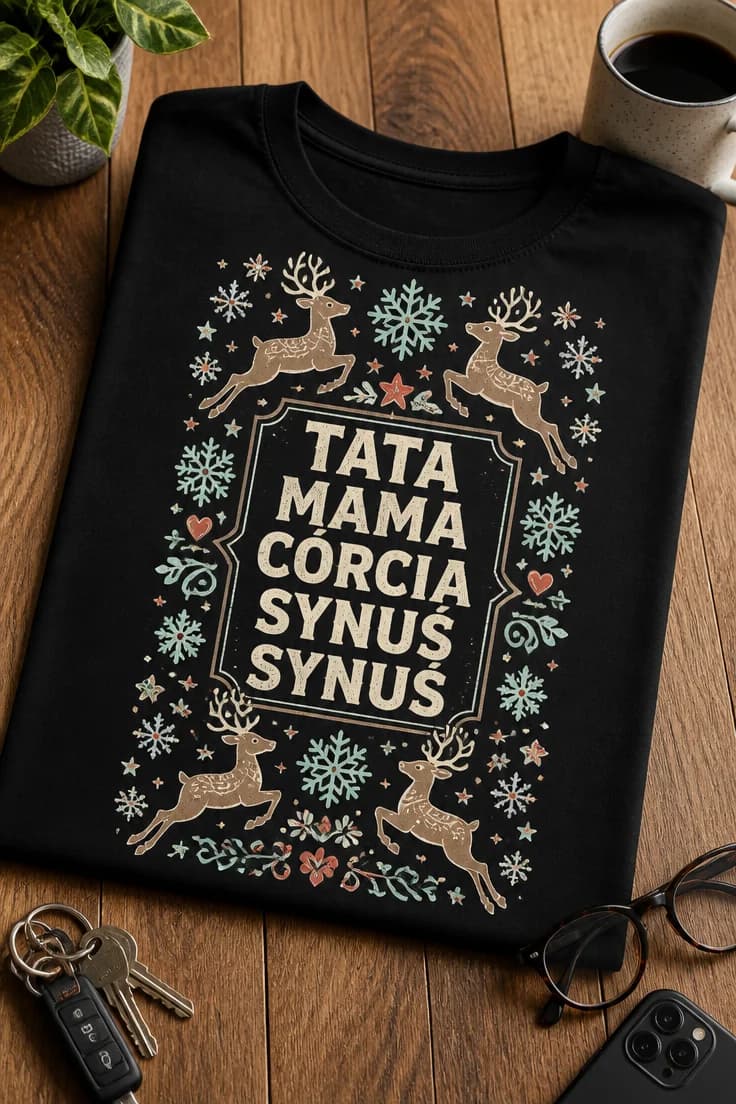 Koszulka dla rodziny – Tata Mama Córcia Synuś Synuś