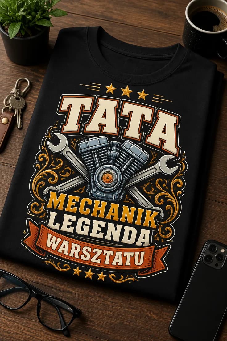 Koszulka tata mechanik legenda warsztatu
