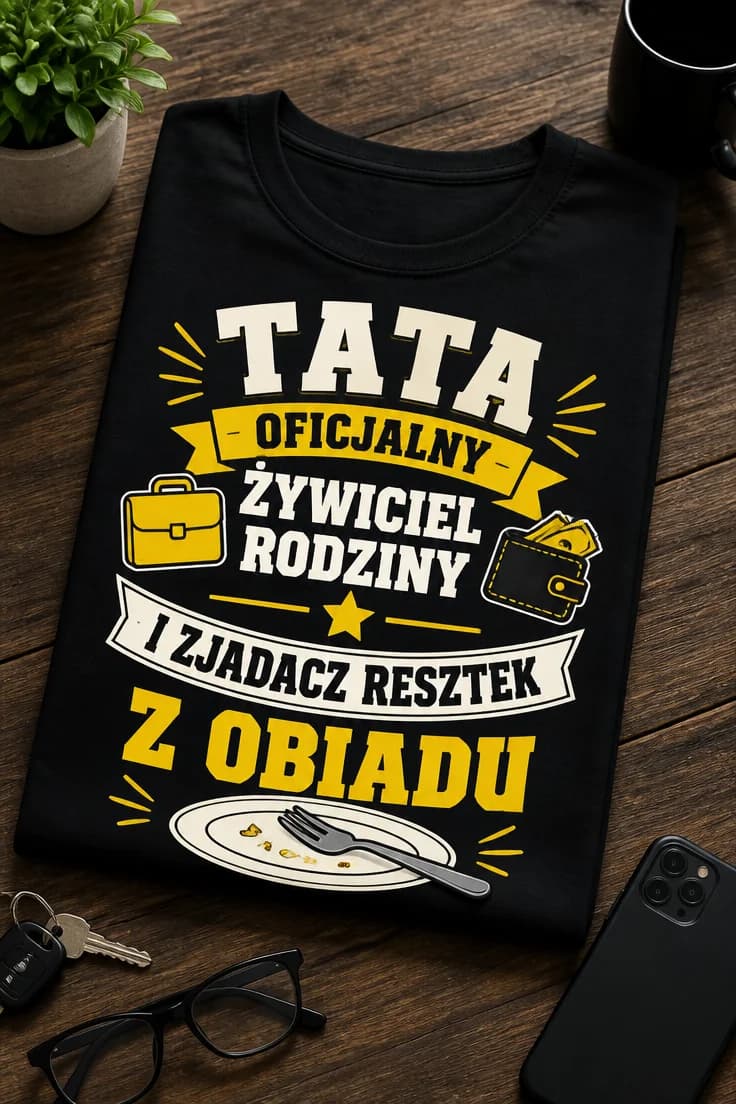 Koszulka tata żywiciel rodziny i zjadacz resztek