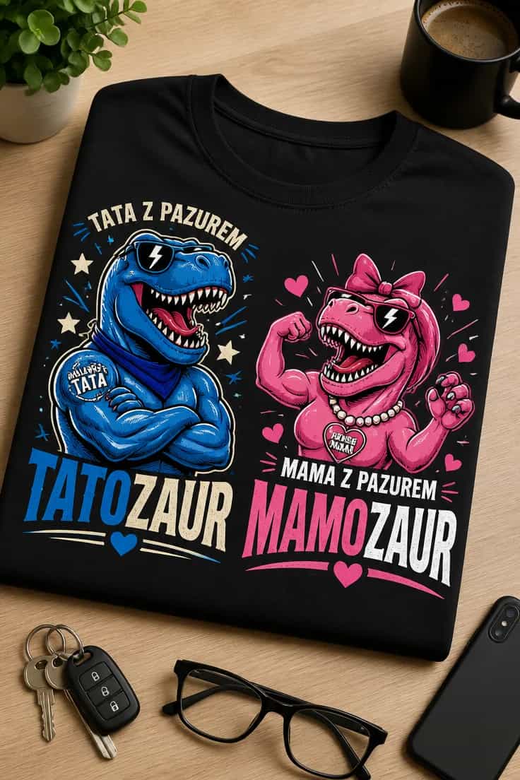Koszulka tata z pazurem tatozaur mama z pazurem mamozaur