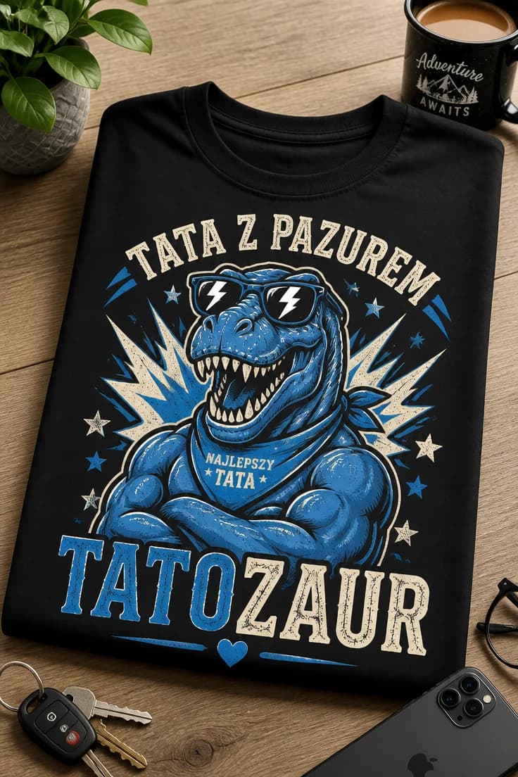 Koszulka dla taty – Tata Z Pazurem Najlepszy Tata Tatozaur
