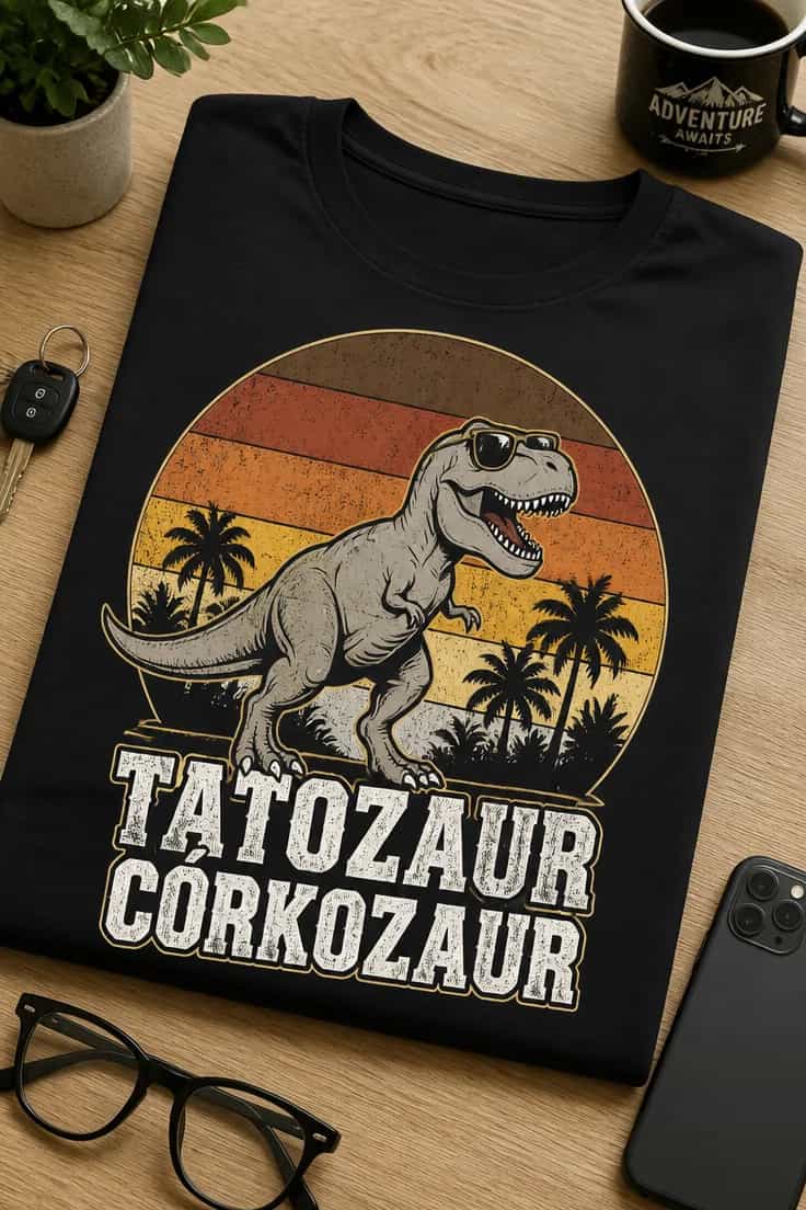 Koszulka dla taty i córki – Tatozaur Córkozaur