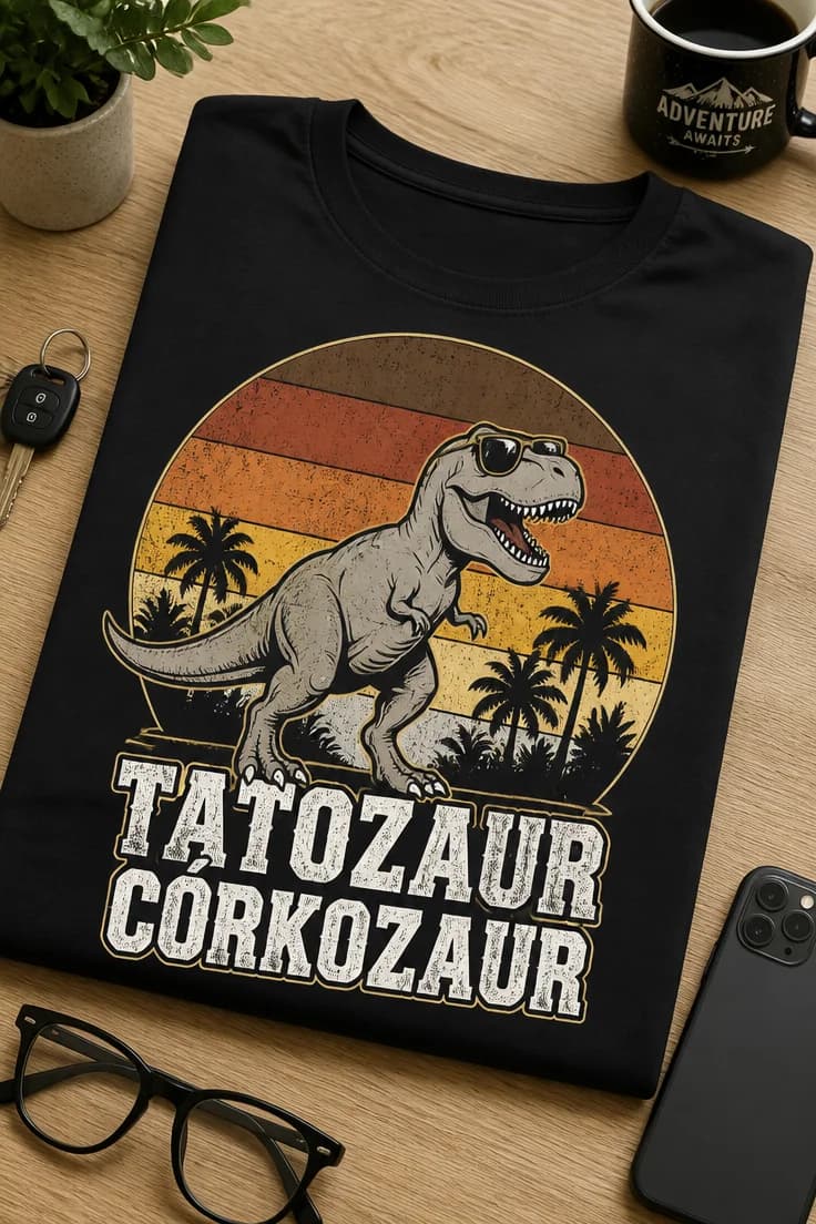 Koszulka dla taty i córki – Tatozaur Córkozaur