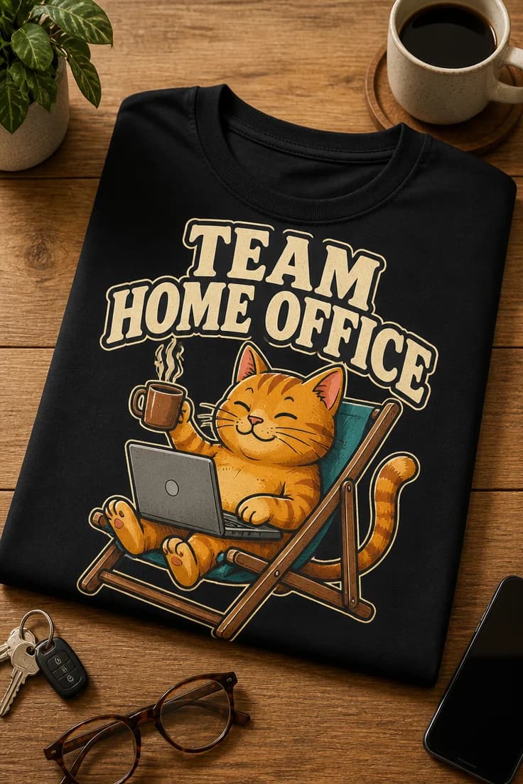 Koszulka z krótkim motywem – Team Home Office