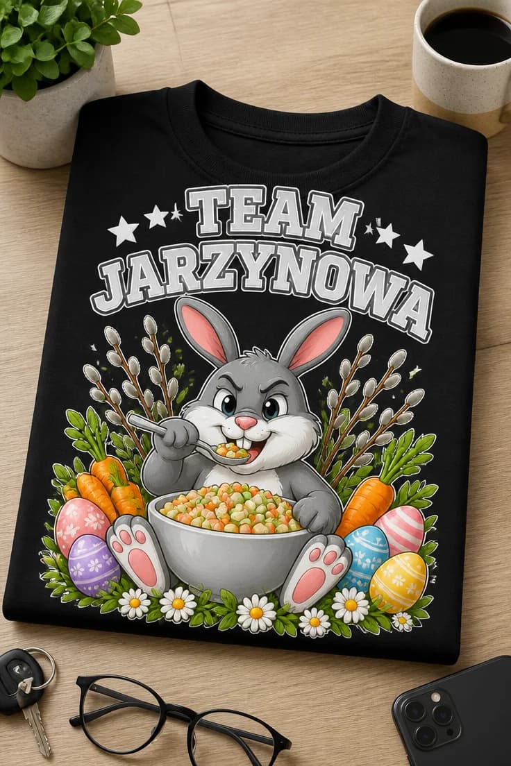 Koszulka z krótkim motywem 1-3 słowa – Team Jarzynowa