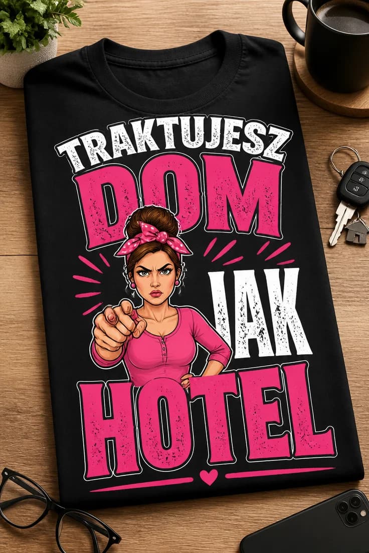 Koszulka dla mamy – Traktujesz Dom Jak Hotel