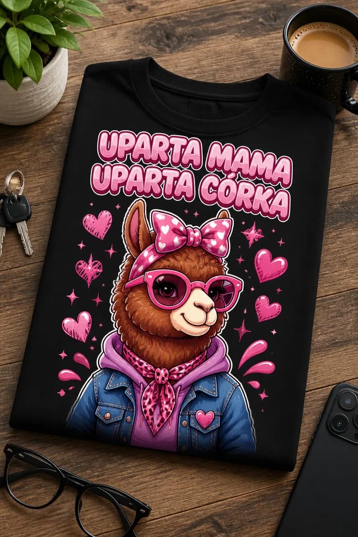 Koszulka dla mamy i córki – Uparta Mama Uparta Córka