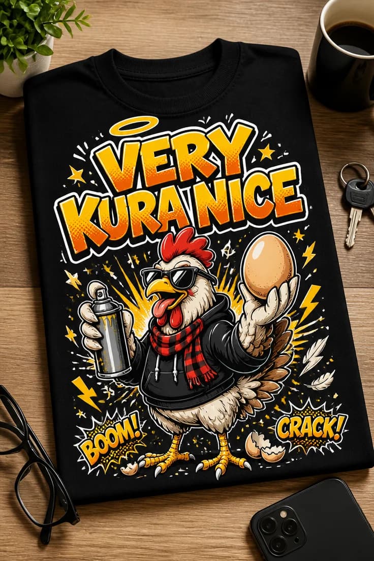 Koszulka z krótkim motywem – Very Kura Nice