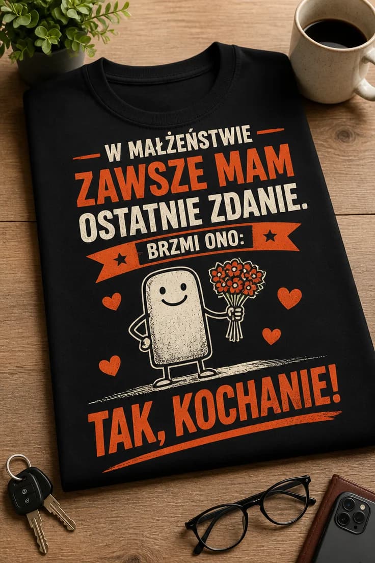 Koszulka dla męża mam ostatnie zdanie: tak, kochanie
