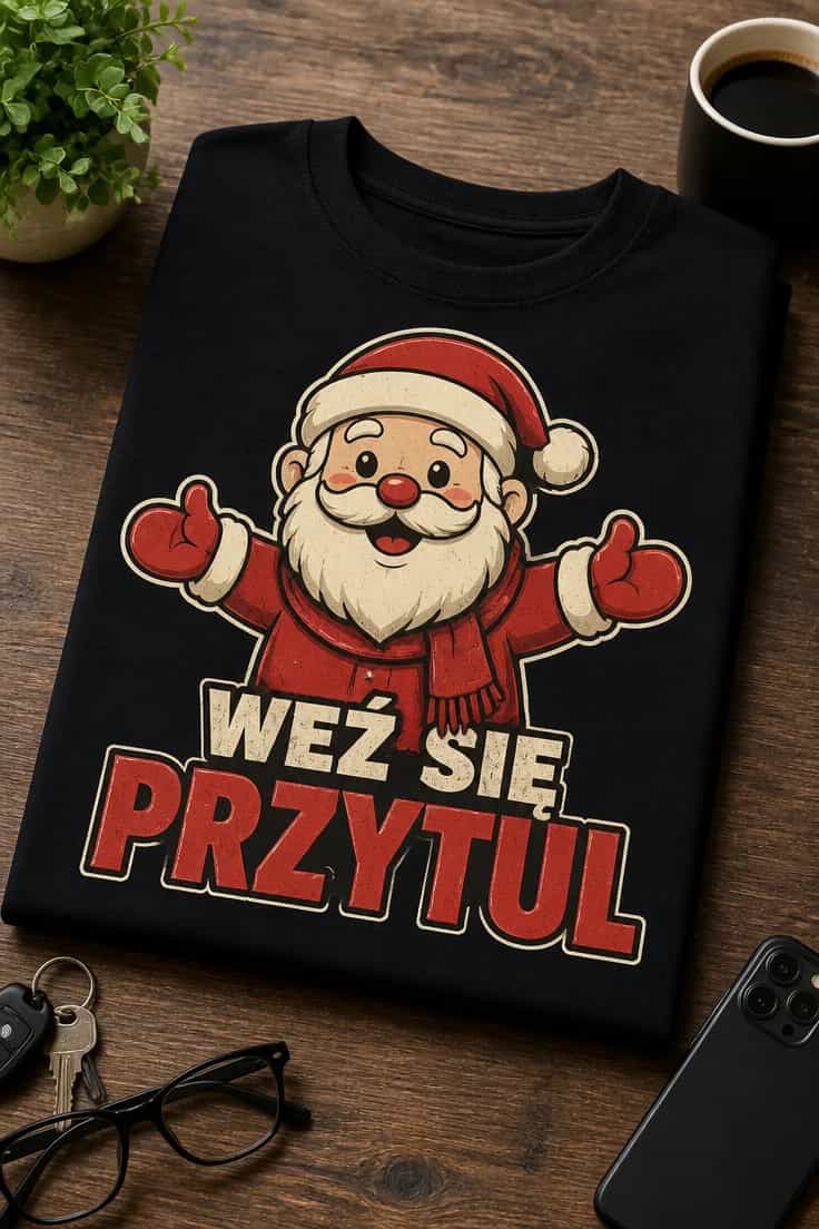 Koszulka z krótkim motywem – Weź Się Przytul
