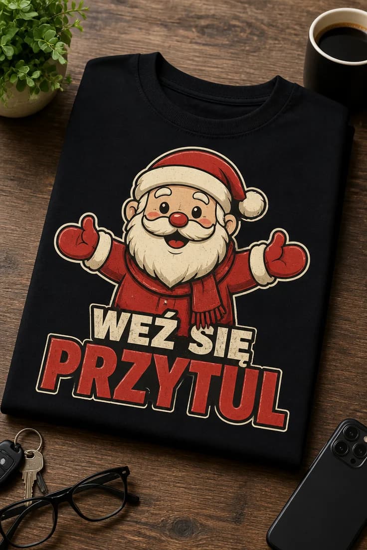 Koszulka z krótkim motywem – Weź Się Przytul