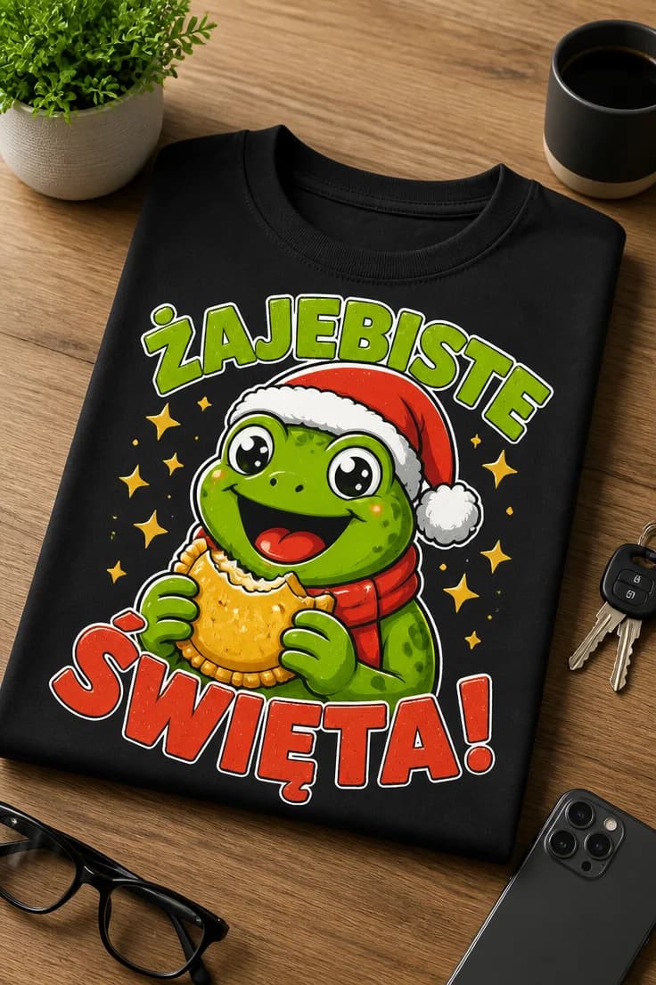 Koszulka z krótkim motywem – Żajebiste Święta!
