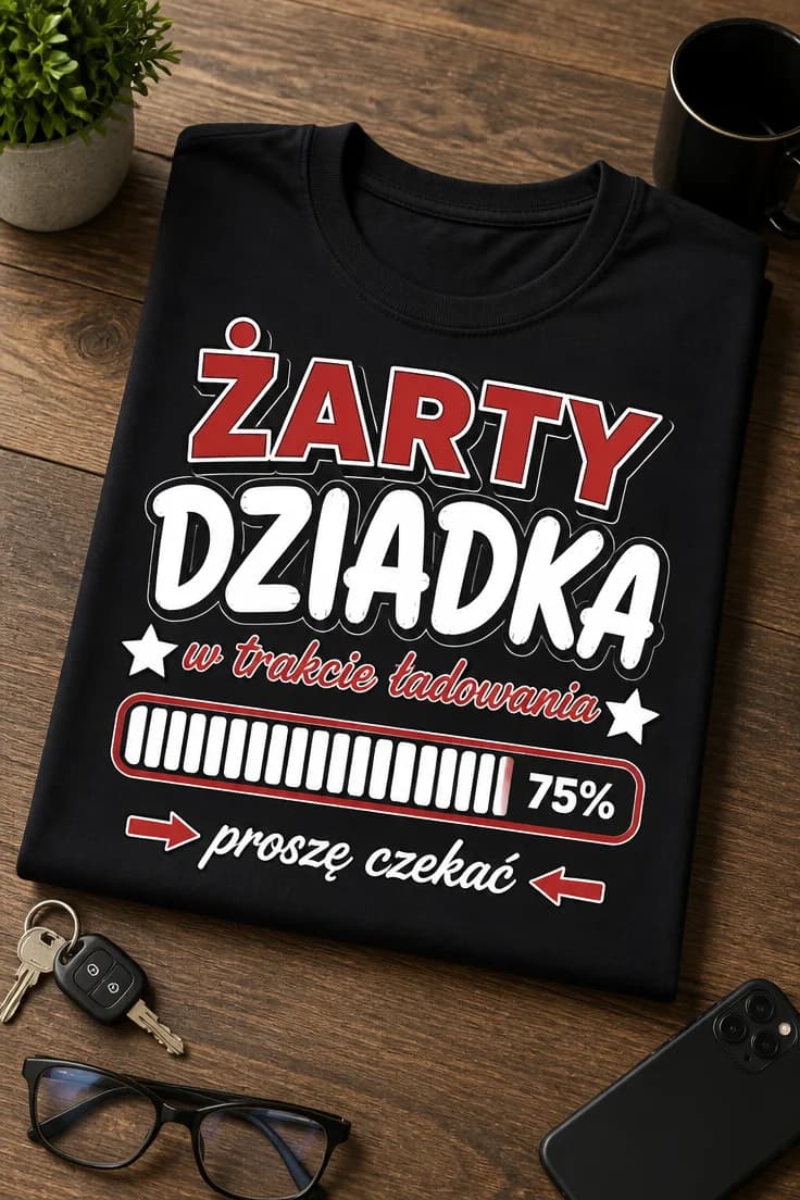 Koszulka dla dziadka żarty w trakcie ładowania 75%