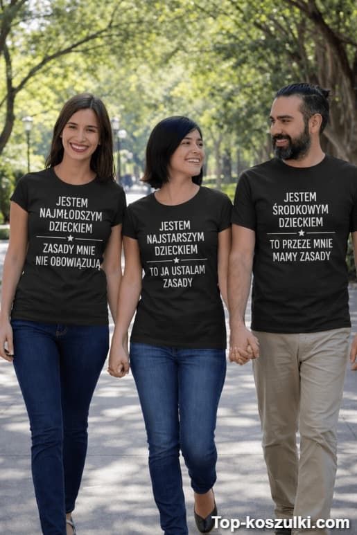 Zestaw koszulek troje rodzeństwa zasady