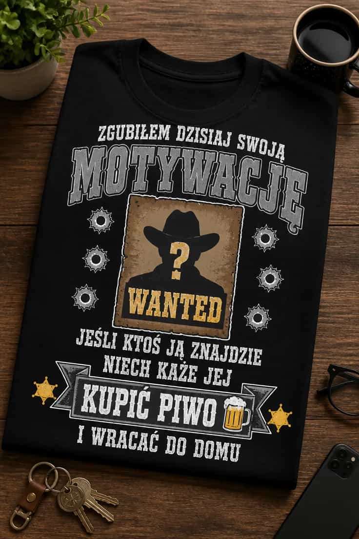 Koszulka zgubiłem motywację, niech kupi piwo i wraca