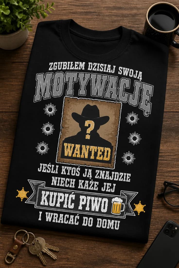 Koszulka zgubiłem motywację, niech kupi piwo i wraca