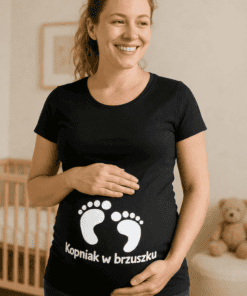 Koszulka ciążowa kopniak w brzuszku