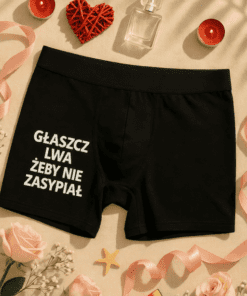 Śmieszna bielizna męska głaszcz lwa żeby nie zasypiał