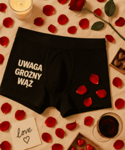 Śmieszna bielizna męska uwaga groźny wąż
