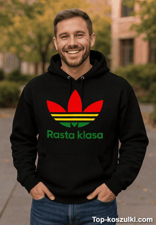 Śmieszna bluza z kapturem rasta klasa