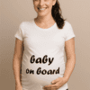 Śmieszna koszulka ciążowa baby on board