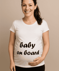 Śmieszna koszulka ciążowa baby on board