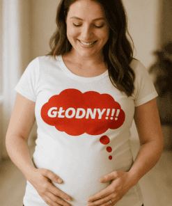 Śmieszna koszulka ciążowa głodny