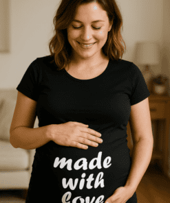 Śmieszna koszulka ciążowa made with love