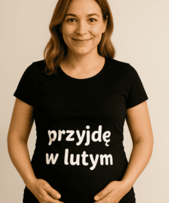 Śmieszna koszulka ciążowa przyjdę w lutym