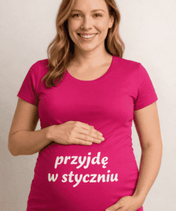 Śmieszna koszulka ciążowa przyjdę w styczniu