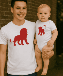 Śmieszna koszulka i body zestaw lew lwiątko