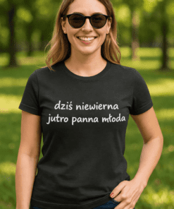 Śmieszna koszulka niewierna panna młoda