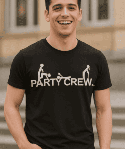 Śmieszna koszulka party crew