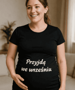 Śmieszna koszulka przyjdę we wrześniu