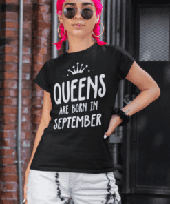 Śmieszna koszulka Queens are born in September