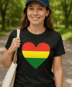 Śmieszna koszulka rasta serce