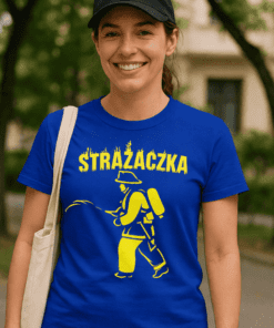 Śmieszna koszulka strażaczka