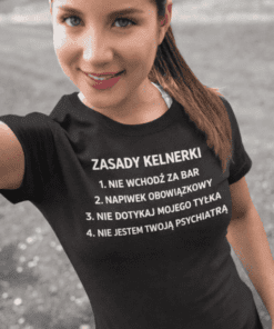 Śmieszna koszulka zasady kelnerki