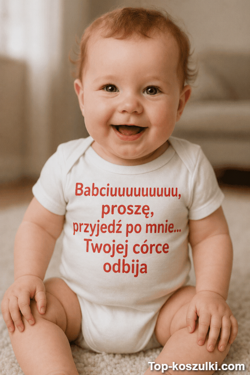 Śmieszne body niemowlęce babciu przyjedź po mnie