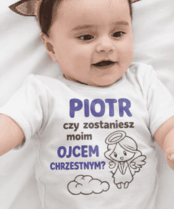 Śmieszne body niemowlęce ojciec chrzestny z dowolnym imieniem