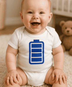 Śmieszne body niemowlęce pełna bateria