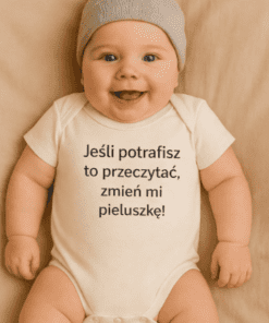 Śmieszne body niemowlęce zmień pieluszkę