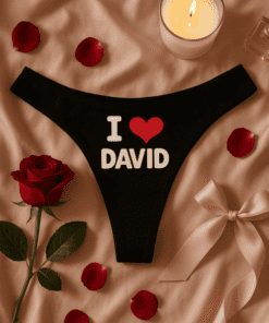 Śmieszne damskie majtki I love z imieniem