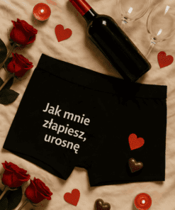 Śmieszne męskie bokserki jak mnie złapiesz urosnę