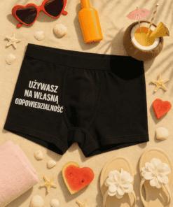 Śmieszne męskie bokserki używasz na własną odpowiedzialność
