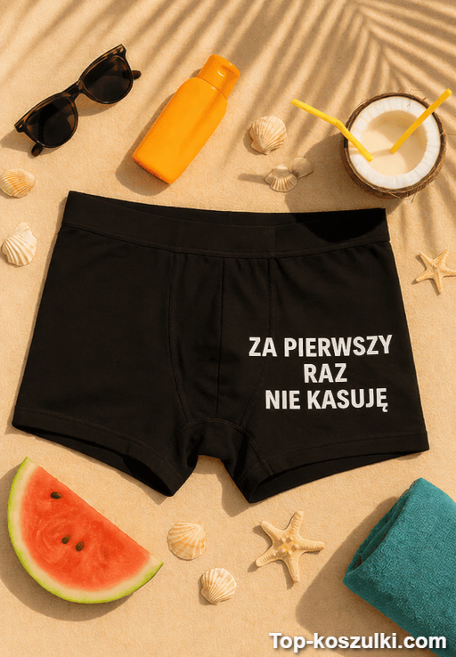 Śmieszne męskie bokserki za pierwszy raz nie kasuję